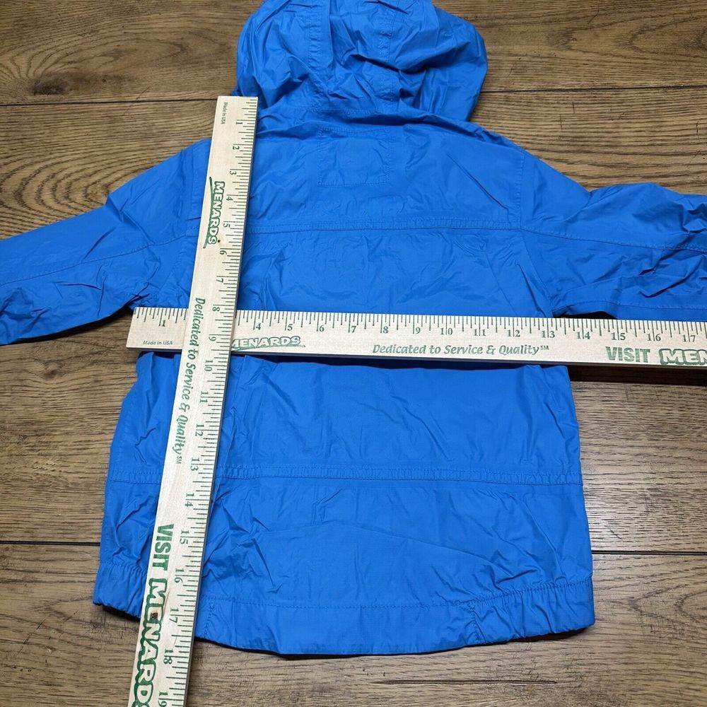 Vintage Baby Gap Size 4T Blue Rain Coat Spring Jacket Long Sleeve Hood Pockets - Picture 5 of 6